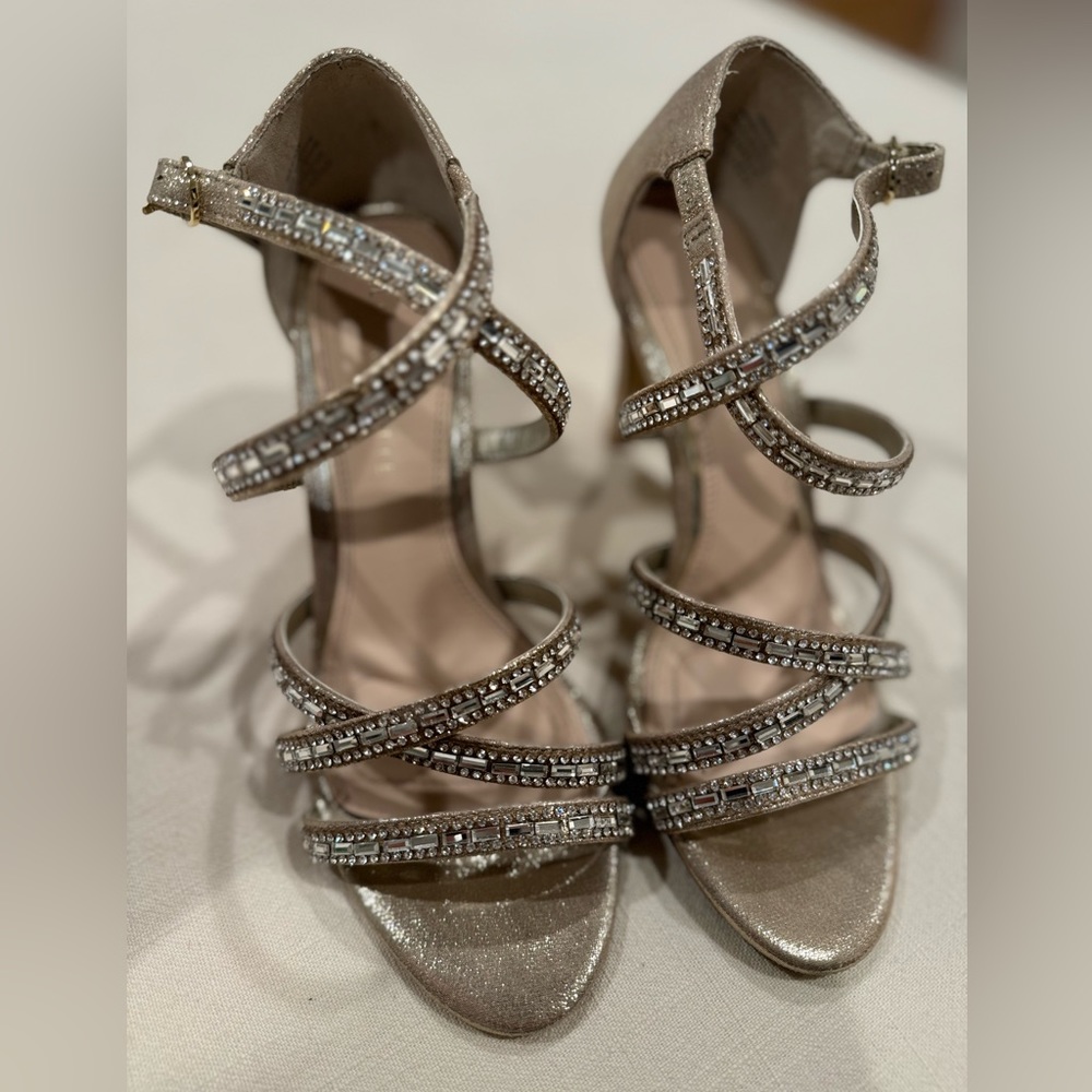 Kelly and Katie Strappy Heels with Crystal embellishments. Size 7